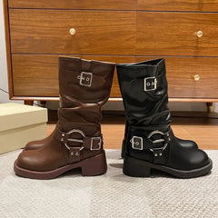 Buckle Motorcycle Boots