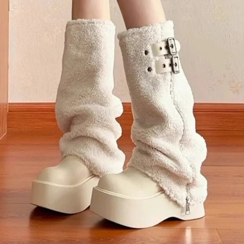 Buckle Side Zip Design Ankle Boots