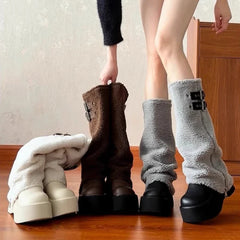 Buckle Side Zip Design Ankle Boots