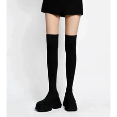 Chunky Knit Stretch Boots