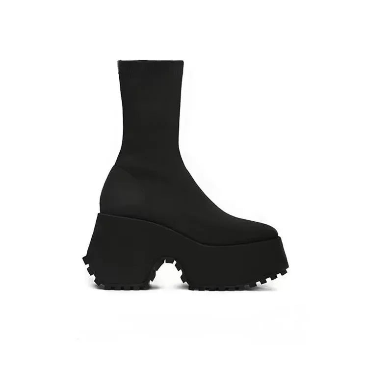 Chunky Knit Stretch Boots