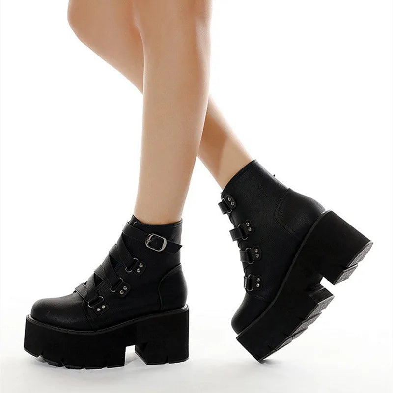 Cross Tied Design Ankle Boots