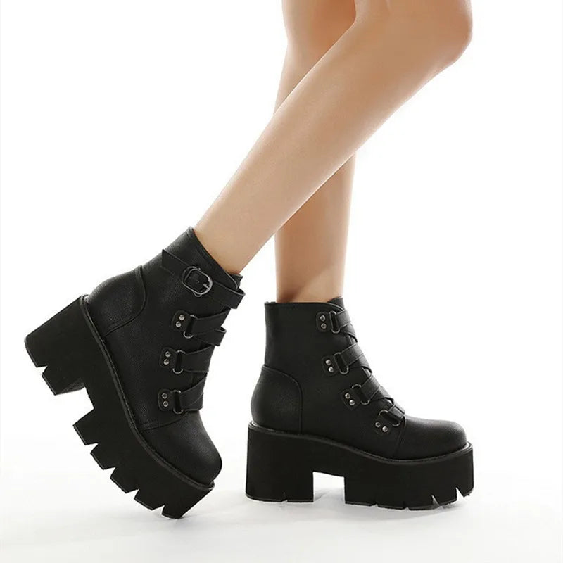 Cross Tied Design Ankle Boots