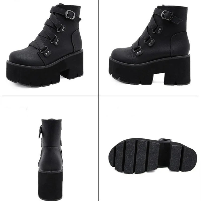 Cross Tied Design Ankle Boots