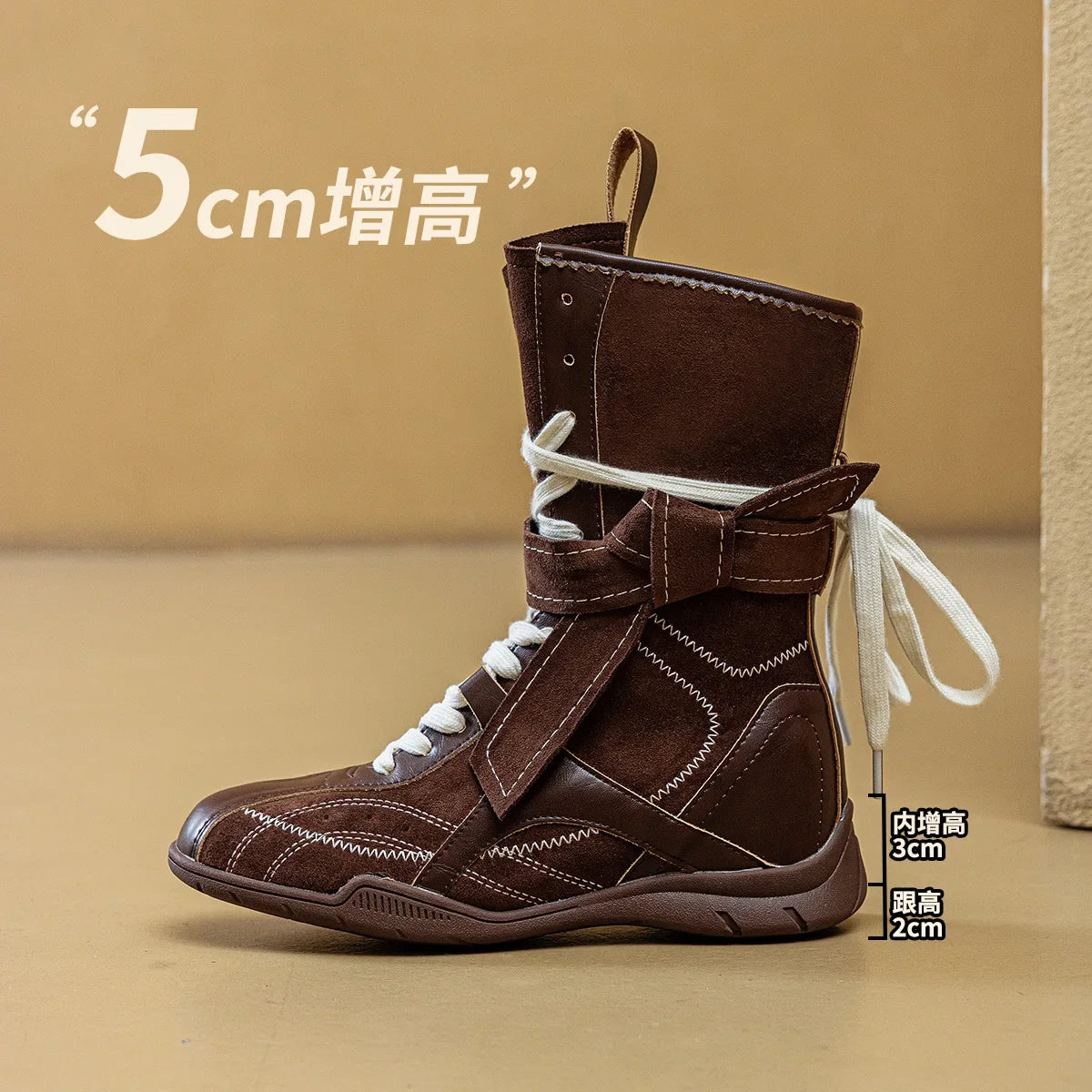 Faux Suede Leather Patchwork Ankle Boots