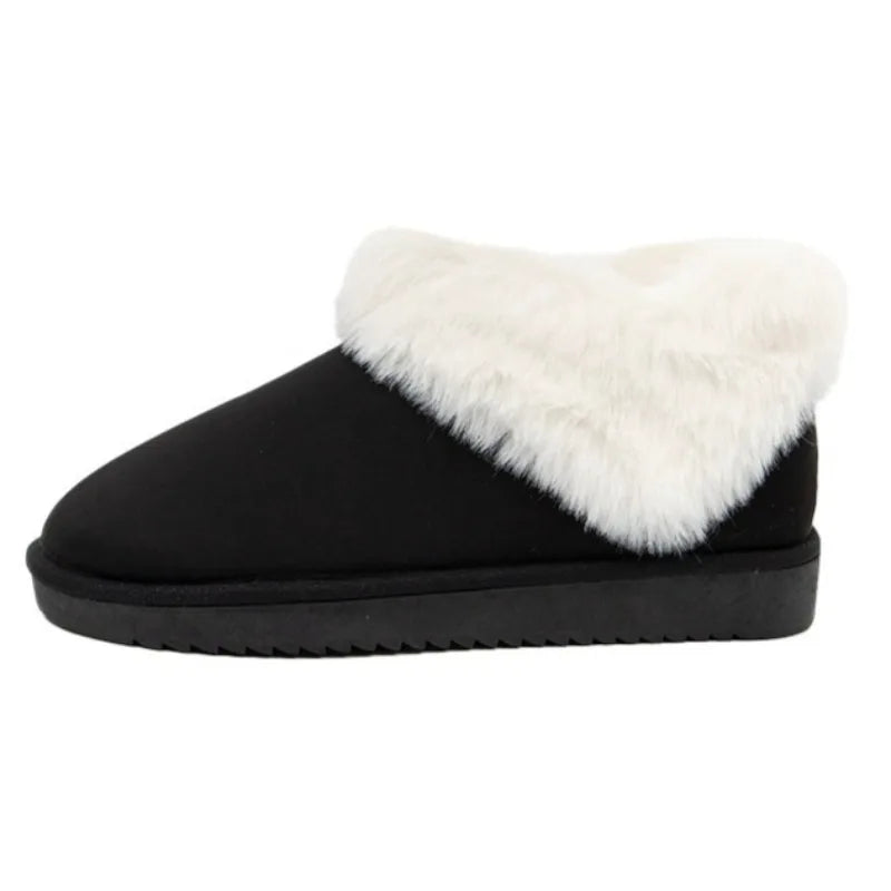 Heart Fluffy Fleece Trim Design Brand Ankle Boots
