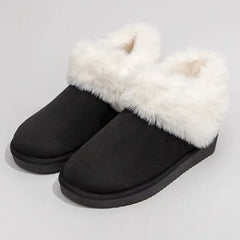 Heart Fluffy Fleece Trim Design Brand Ankle Boots