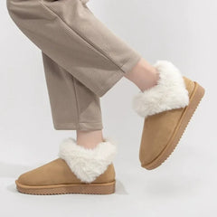 Heart Fluffy Fleece Trim Design Brand Ankle Boots