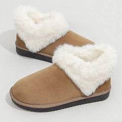 Heart Fluffy Fleece Trim Design Brand Ankle Boots