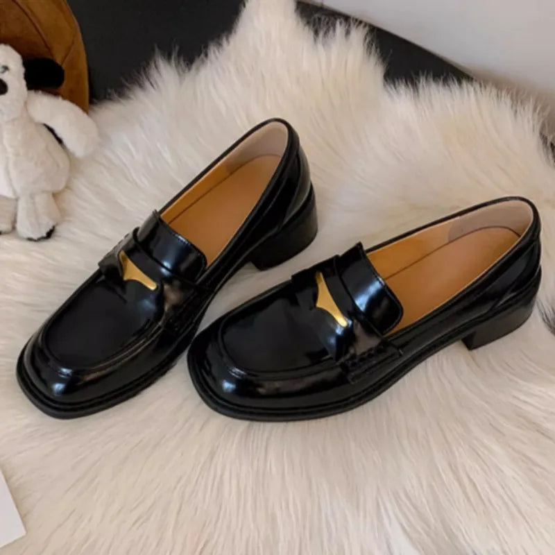 Metal Decorations Low Heel Pumps