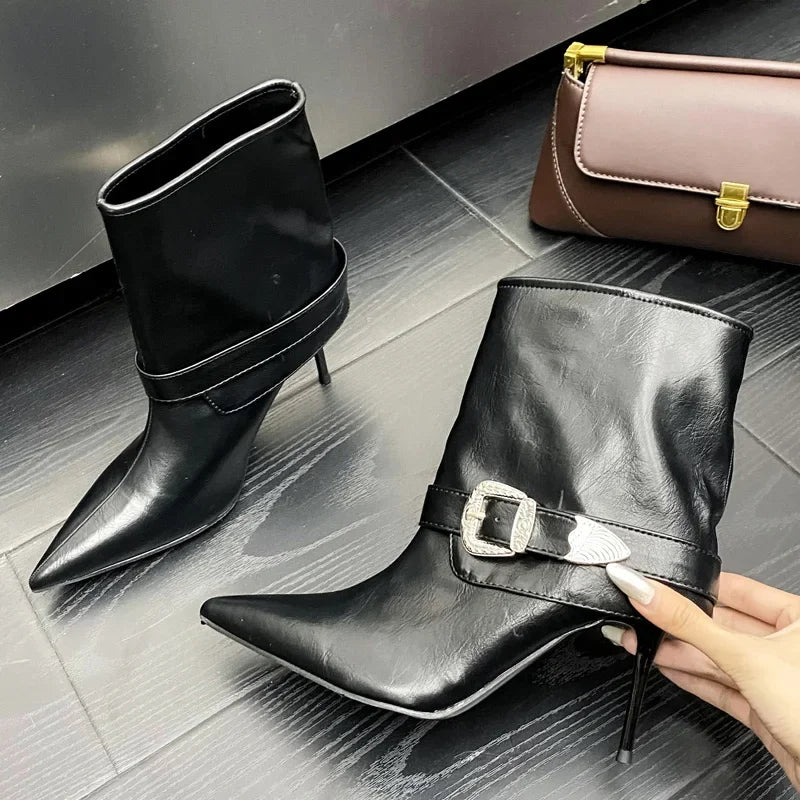 Thin High Heel Ankle Boots