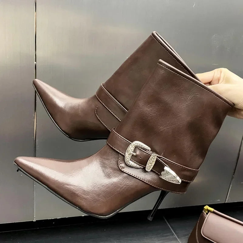 Thin High Heel Ankle Boots