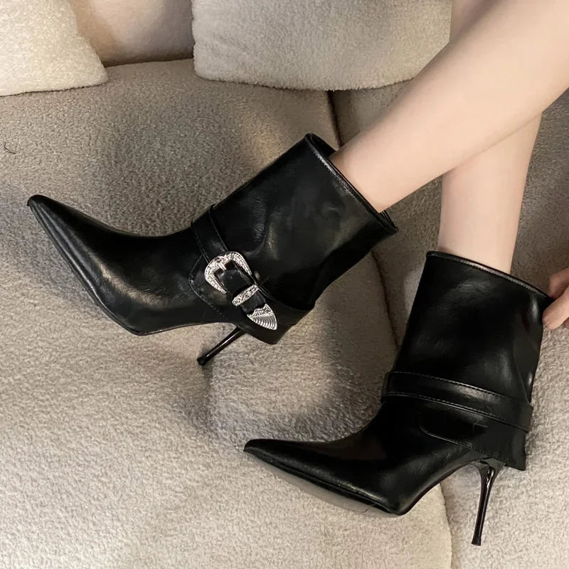 Thin High Heel Ankle Boots