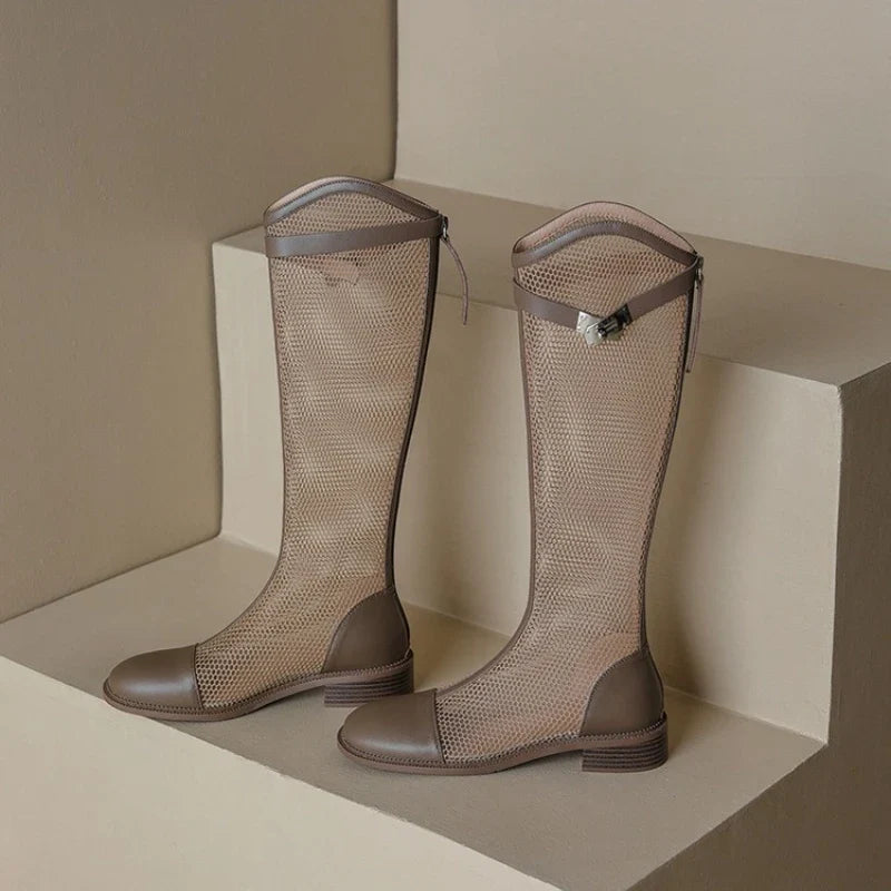 Female Summer Knee-high Mesh High Boots