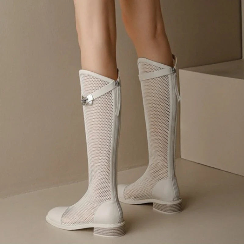Female Summer Knee-high Mesh High Boots