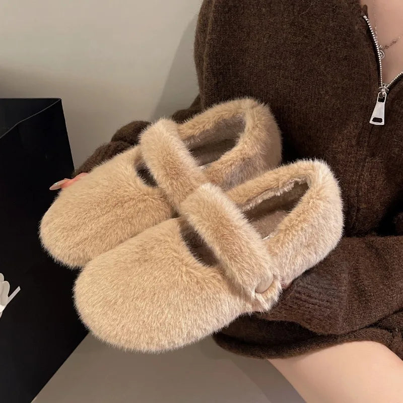 Flat Bottomed Plush Women's Shoes