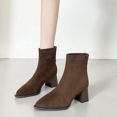 French High-heeled Ankle Boots
