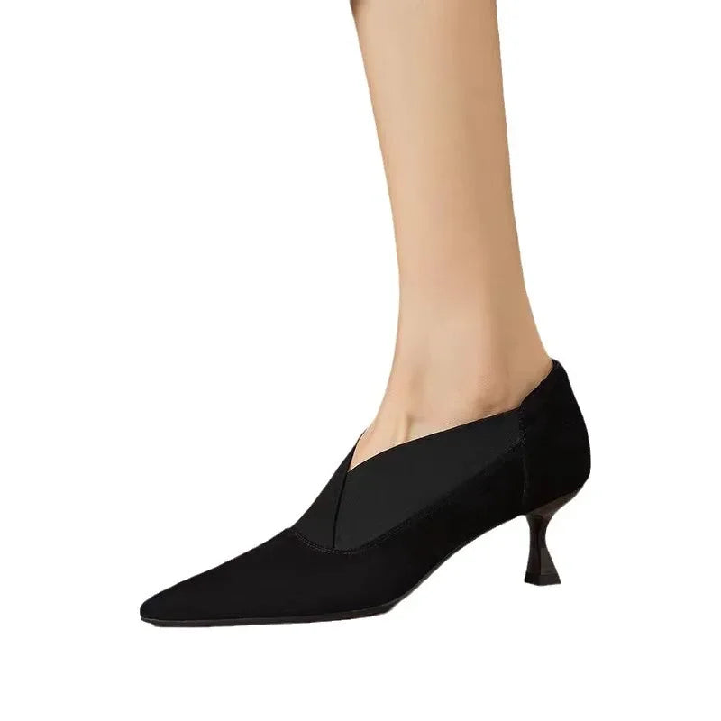 French Retro Pointed Thin Heeled Short Boots