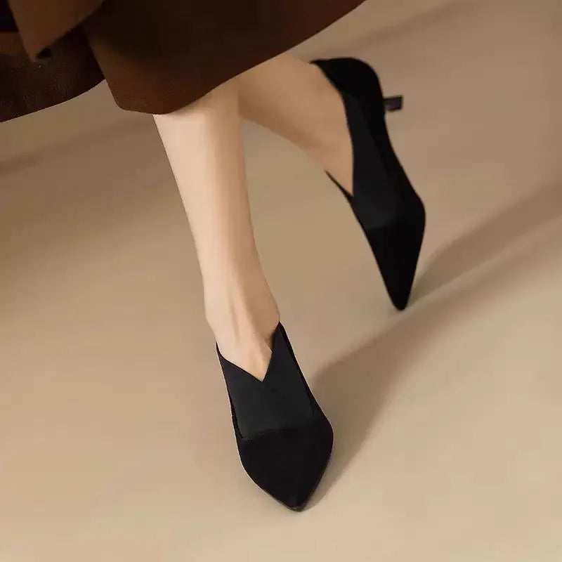 French Retro Pointed Thin Heeled Short Boots