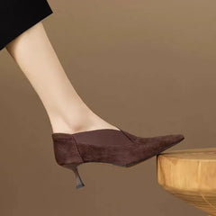 French Retro Pointed Thin Heeled Short Boots