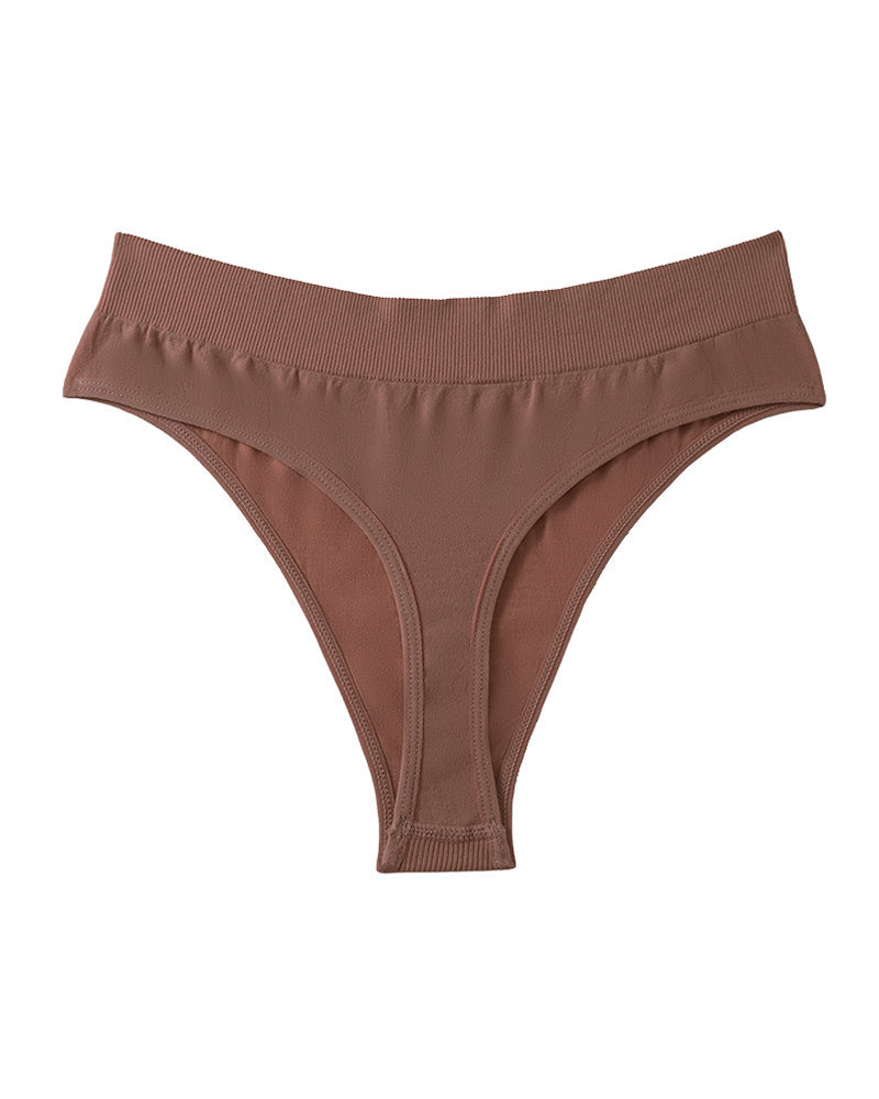 Women's Seamless Sports Fitness Solid Color Elastic T-Thong