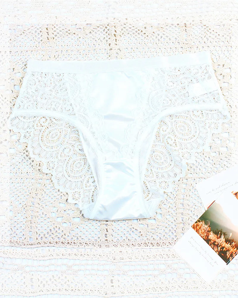 Women's High-waisted Floral Lace Breathable Comfortable Panties