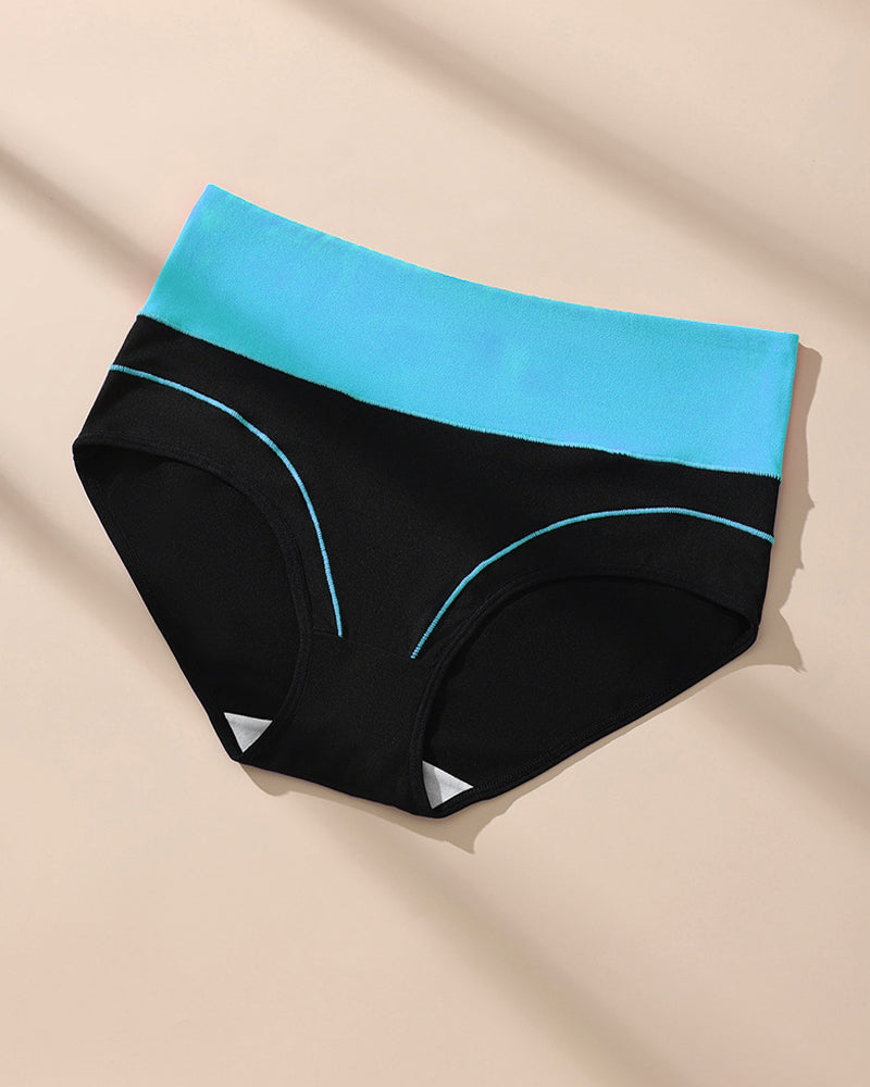 Women's  High Waist Colorblock Seamless Cotton Briefs