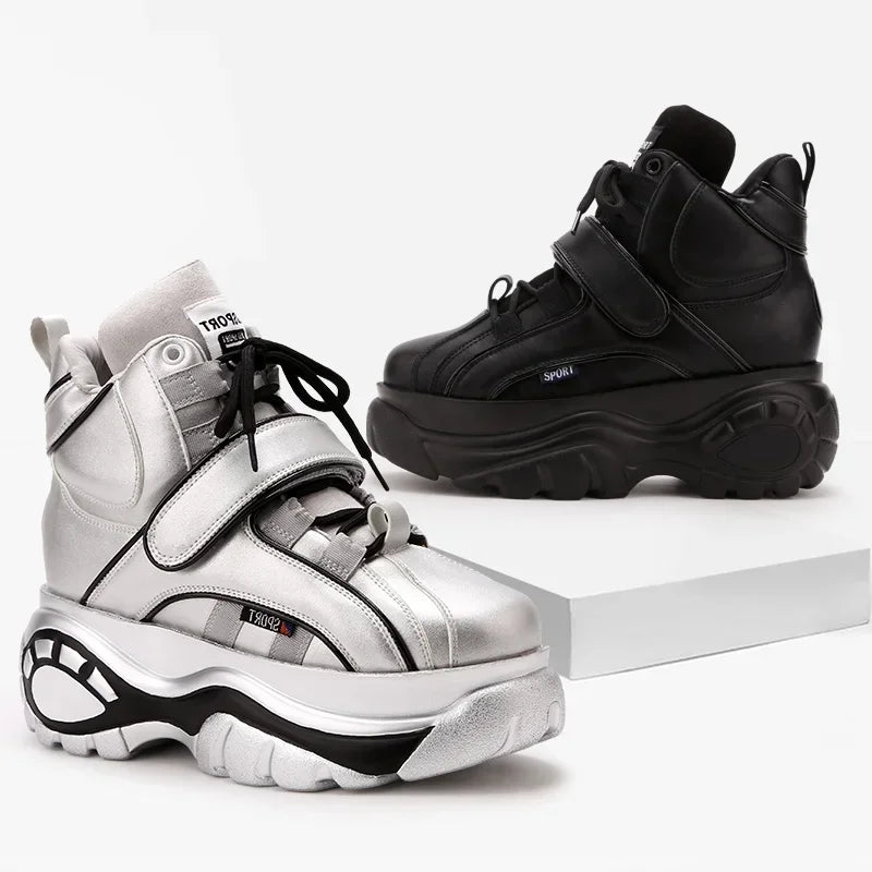 Genuine Leather High Top Women Sneaker