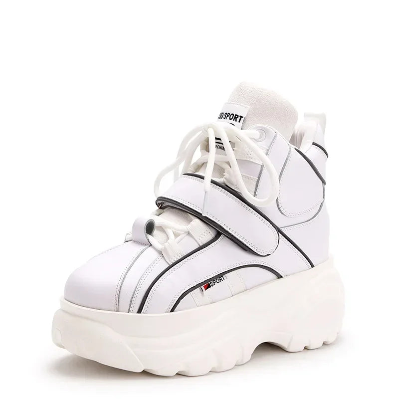 Genuine Leather High Top Women Sneaker