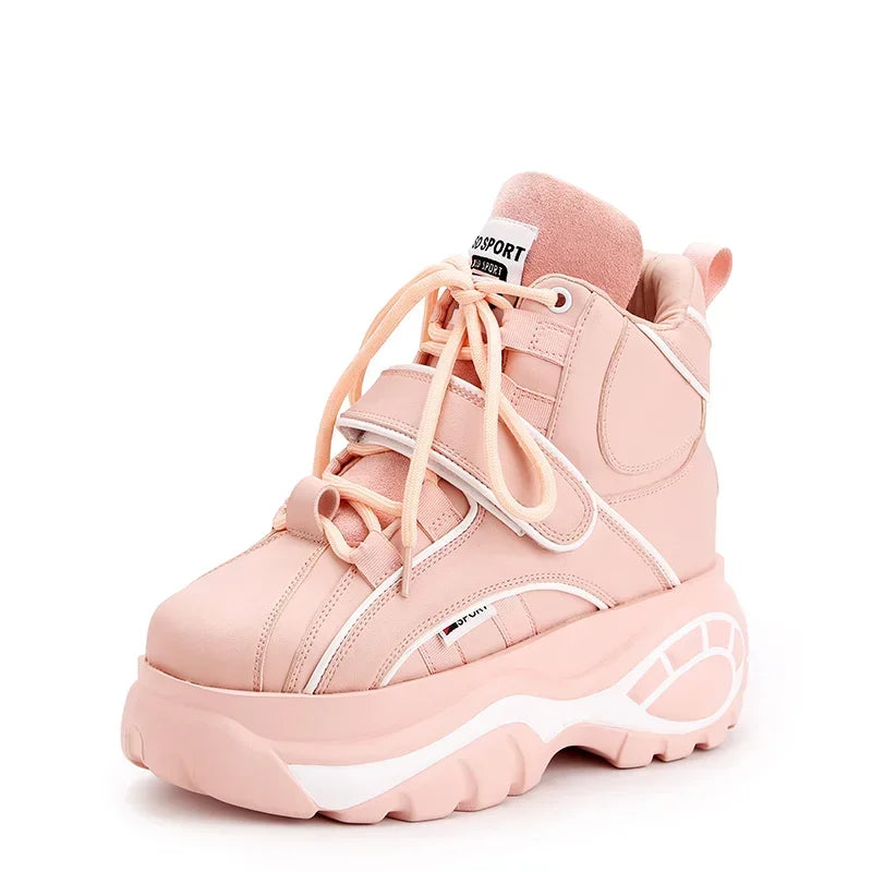 Genuine Leather High Top Women Sneaker