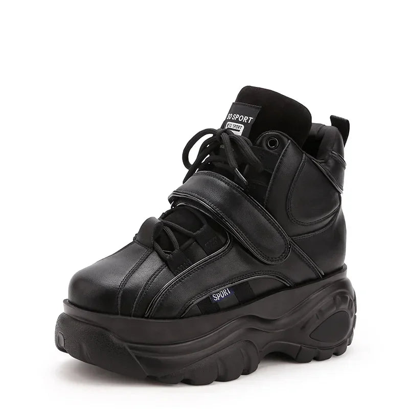 Genuine Leather High Top Women Sneaker