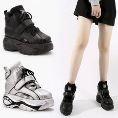 Genuine Leather High Top Women Sneaker