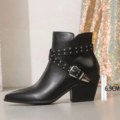 Genuine Leather Western Ankle Boots