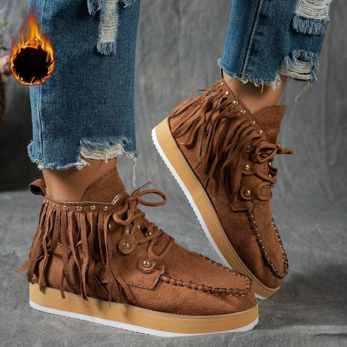 Goth Style Tassel Ankle Boots