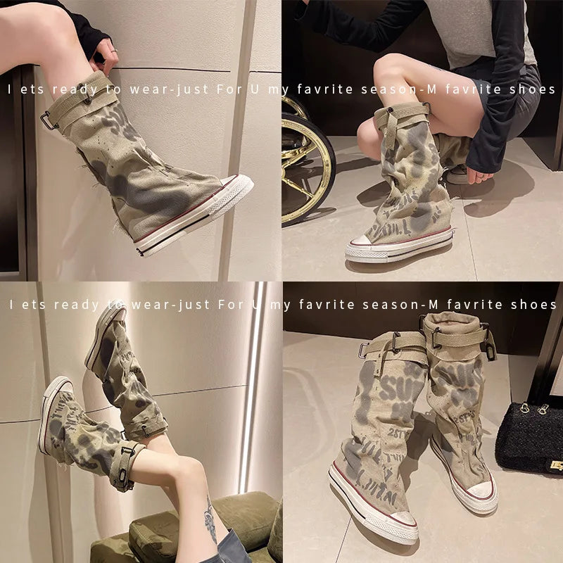 Graffiti High Top Canvas Shoes