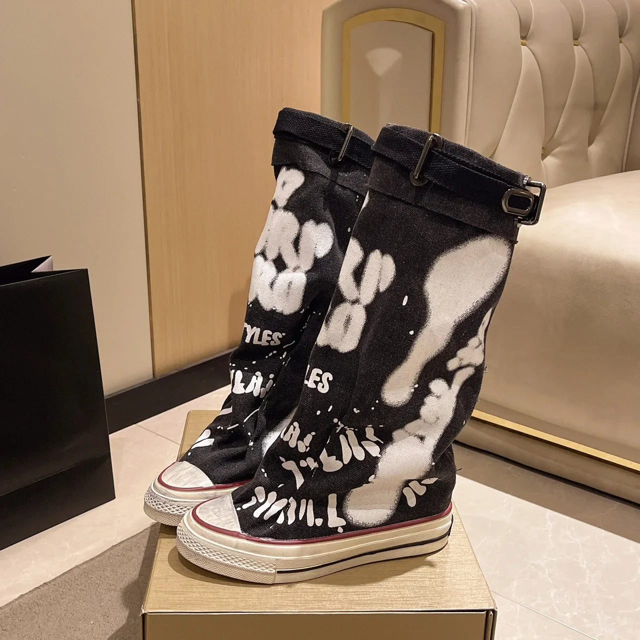 Graffiti High Top Canvas Shoes