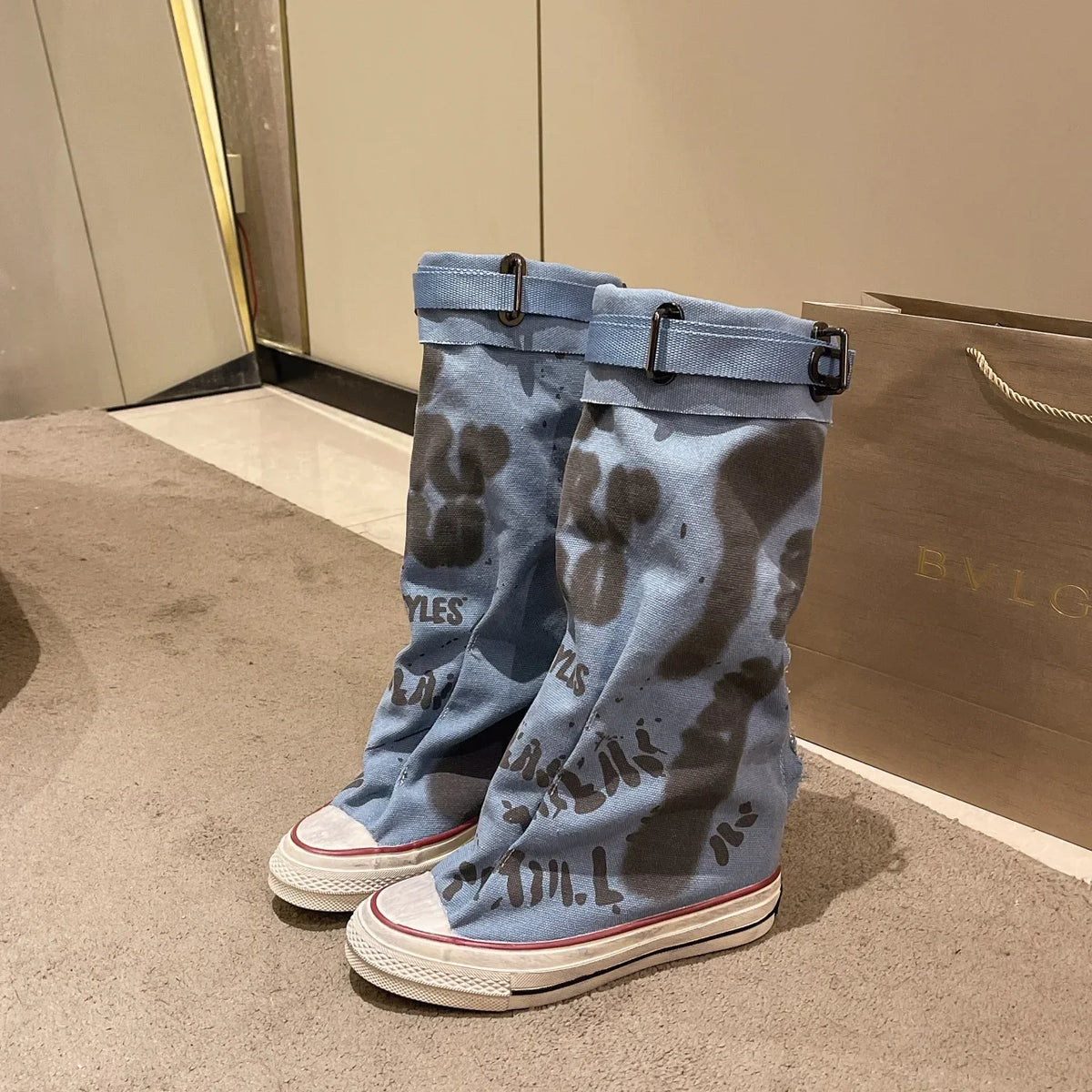 Graffiti High Top Canvas Shoes