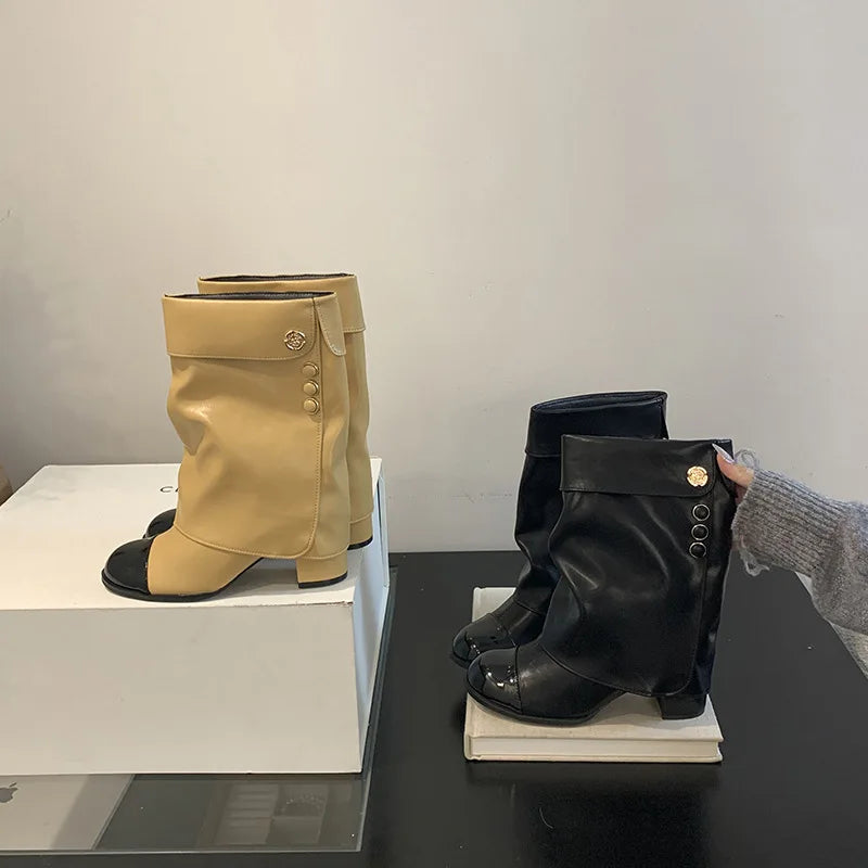 High Heeled Knight Boots