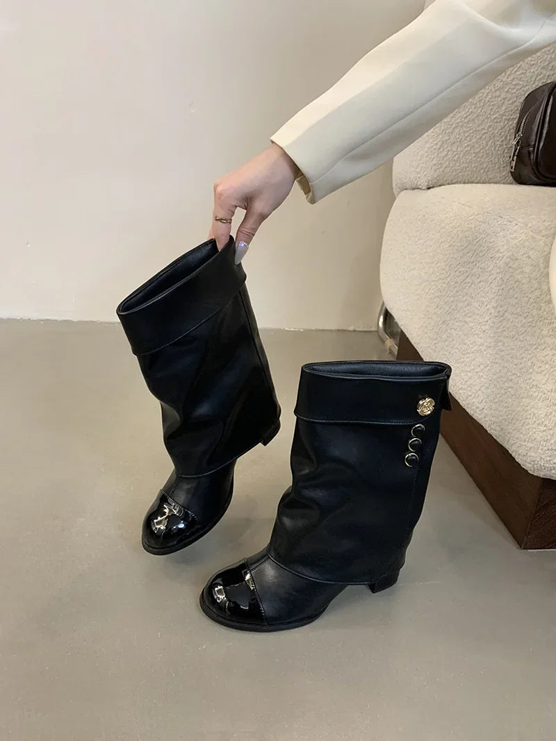 High Heeled Knight Boots