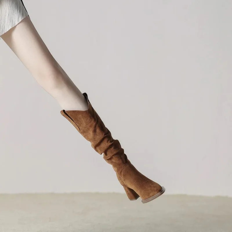 High Heeled Long Tube Boots