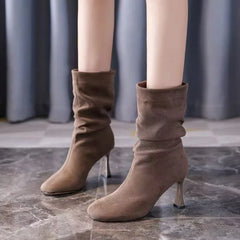 High Heeled Pile Boots