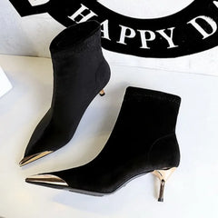 High Quality 5CM-8CM Metal Pointed Short Boots