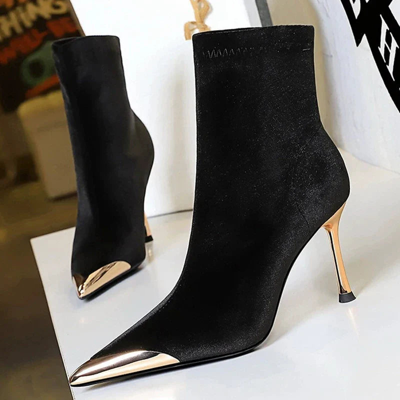 High Quality 5CM-8CM Metal Pointed Short Boots