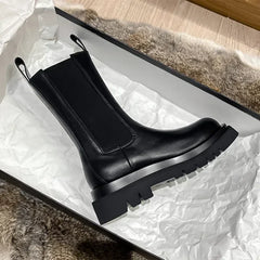 High Quality Black Leather Ankle Boots