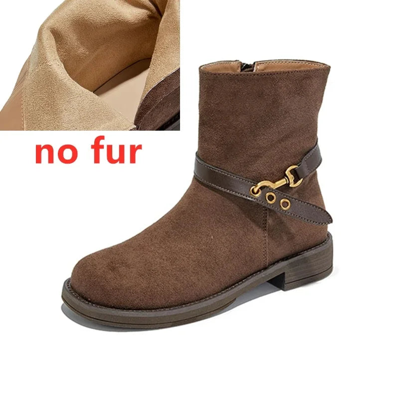 High-Quality Faux Suede Ankle Boots