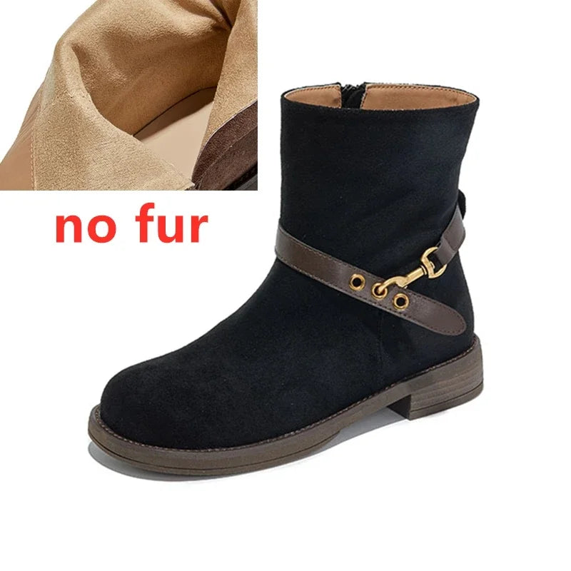 High-Quality Faux Suede Ankle Boots