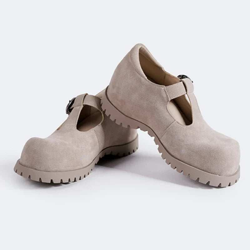 High Quality Faux Suede Mary Jane Shoes