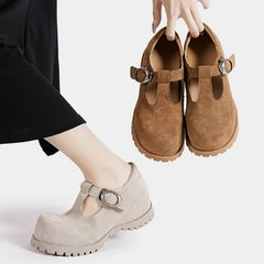 High Quality Faux Suede Mary Jane Shoes