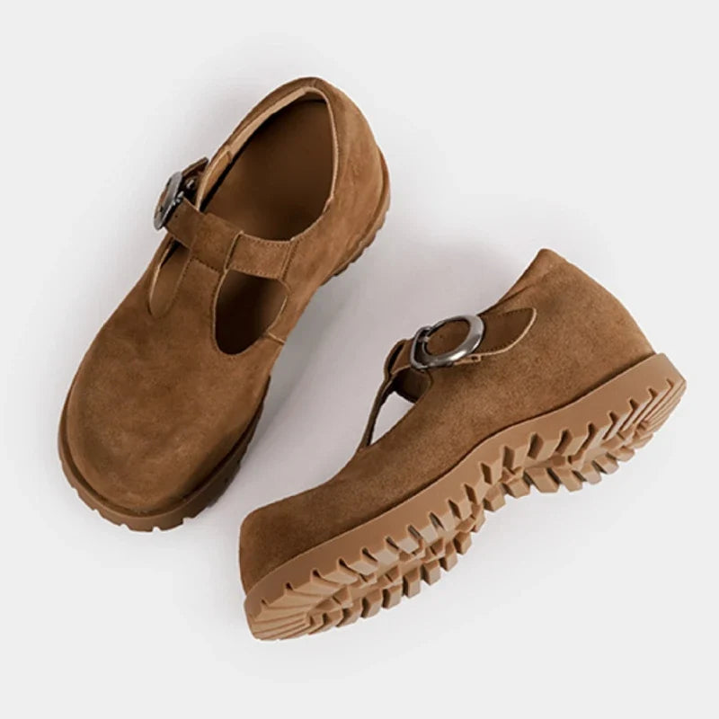 High Quality Faux Suede Mary Jane Shoes