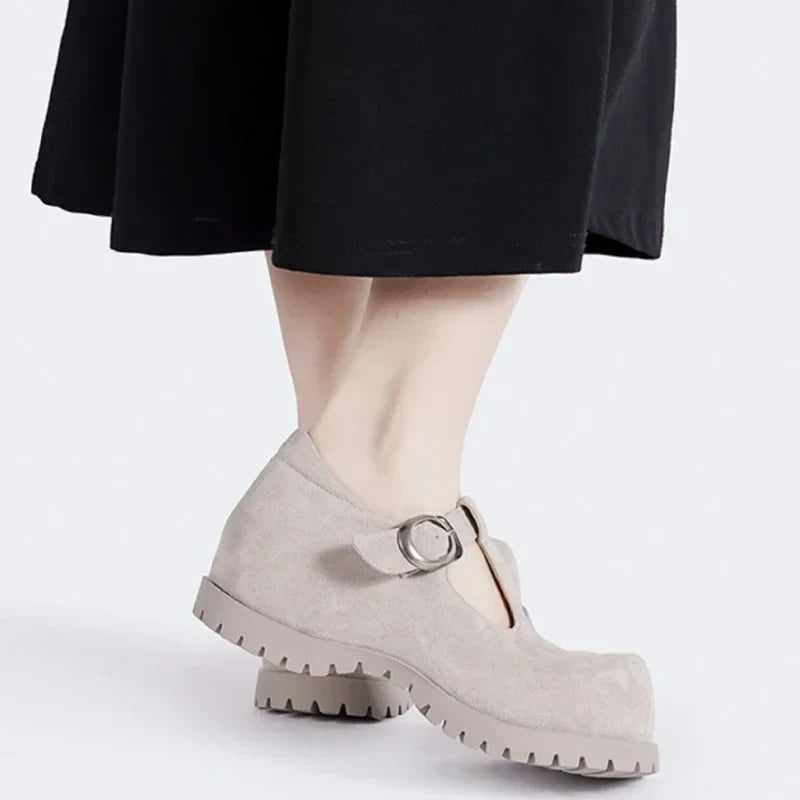 High Quality Faux Suede Mary Jane Shoes